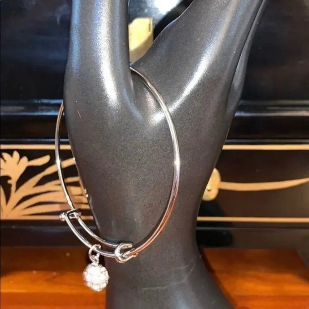 Swarovski Crystal Fireball Bangle Bracelet Silver